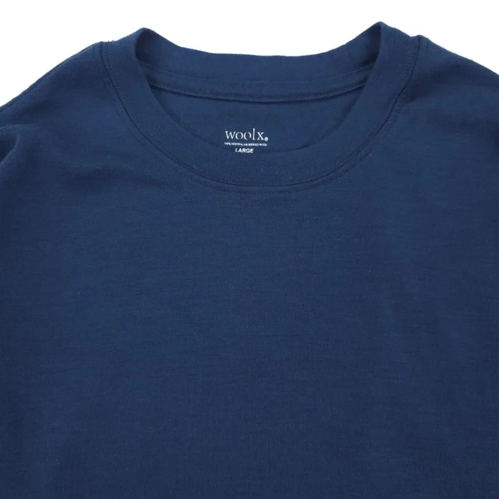 WOOLX Merino Wool Cold Weather Base Layer Long Sleeve Top Navy Gorpcore Outdoor - Picture 3 of 8